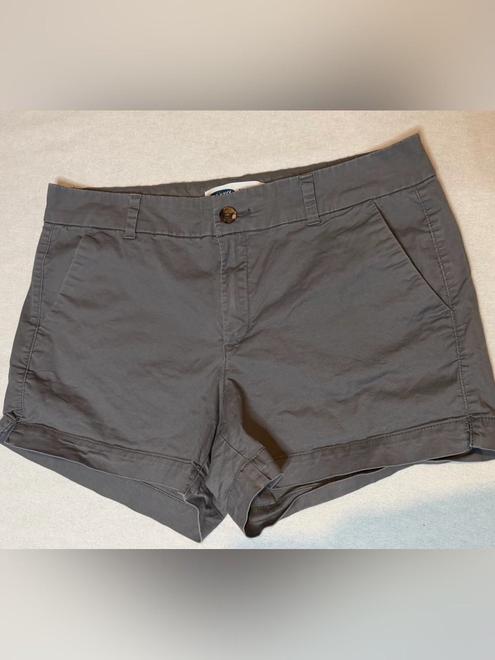 Old Navy Charcoal High-Waist Cotton Blend Shorts